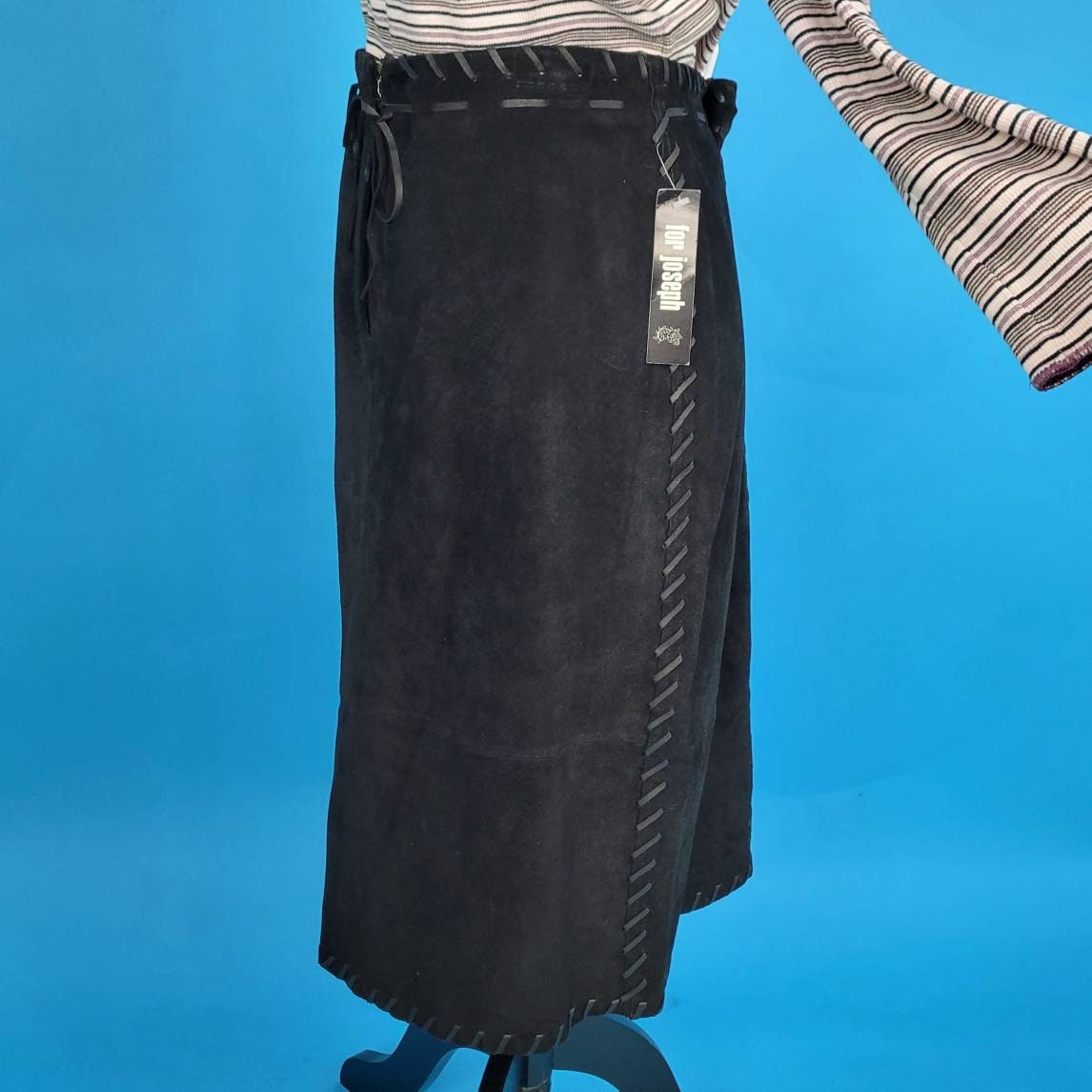 Vintage Y2k black Suede Skirt Deadstock NWT by For Joseph