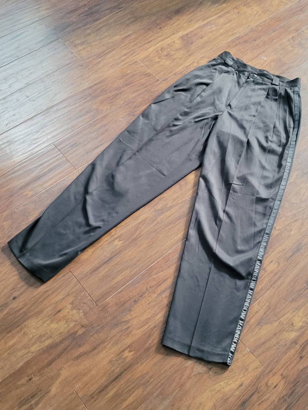 Vintage 90s High Waisted Slacks Black Dark Academia Renaissance Goth Pants by Fundamental Things Petites