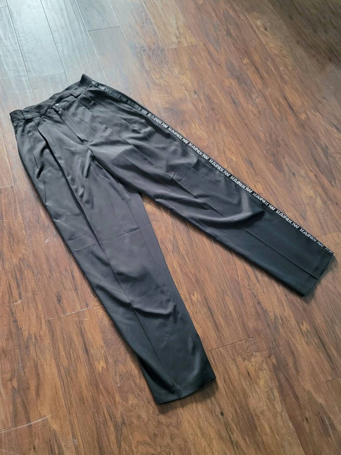 Vintage 90s High Waisted Slacks Black Dark Academia Renaissance Goth Pants by Fundamental Things Petites