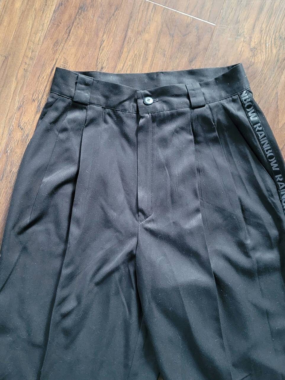 Vintage 90s High Waisted Slacks Black Dark Academia Renaissance Goth Pants by Fundamental Things Petites