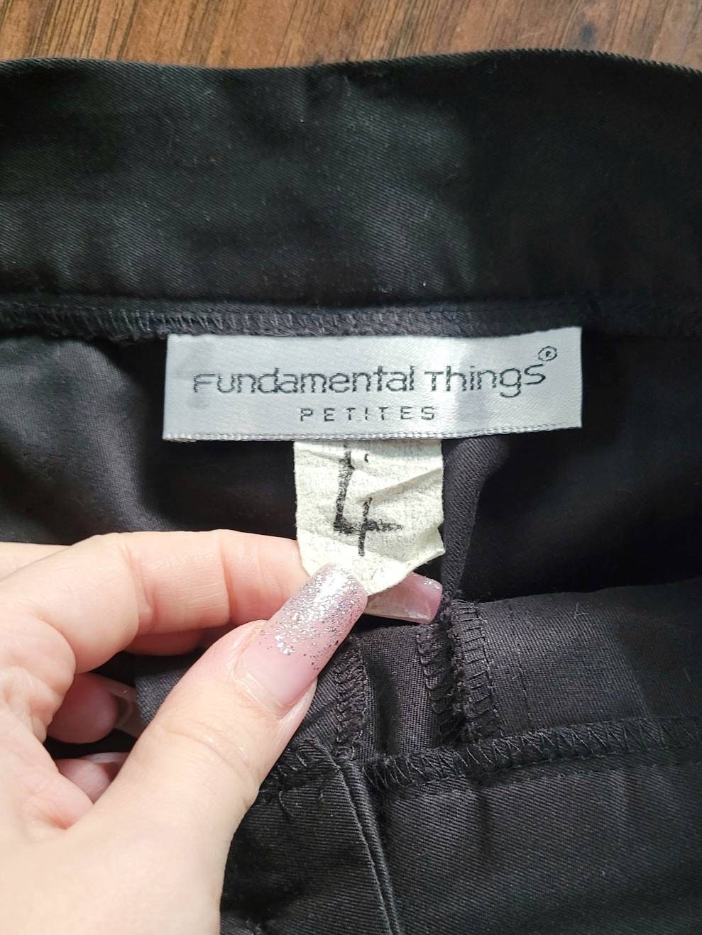 Vintage 90s High Waisted Slacks Black Dark Academia Renaissance Goth Pants by Fundamental Things Petites