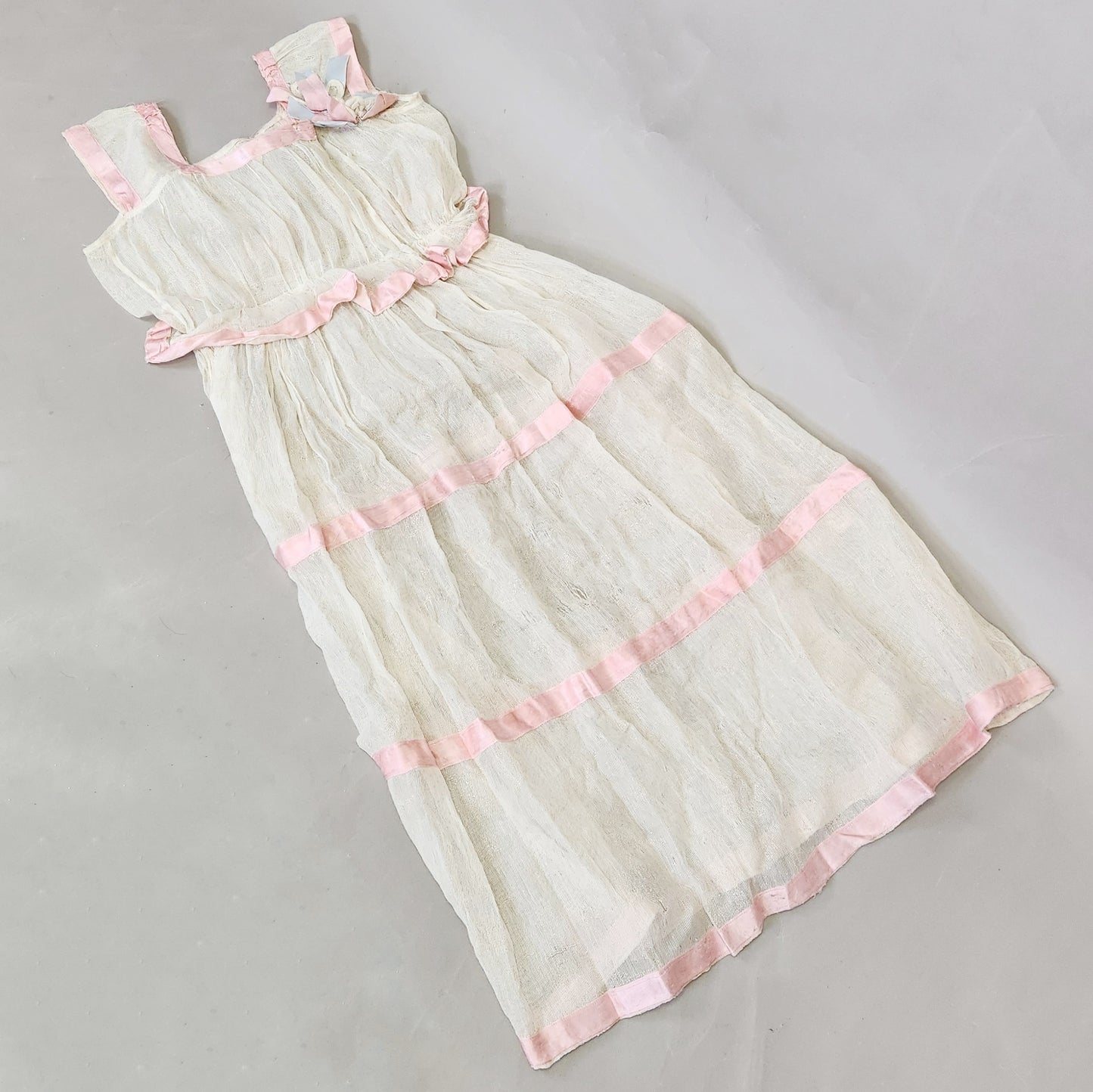 Vintage 20s Antique Budoir Ruffle Net Dress
