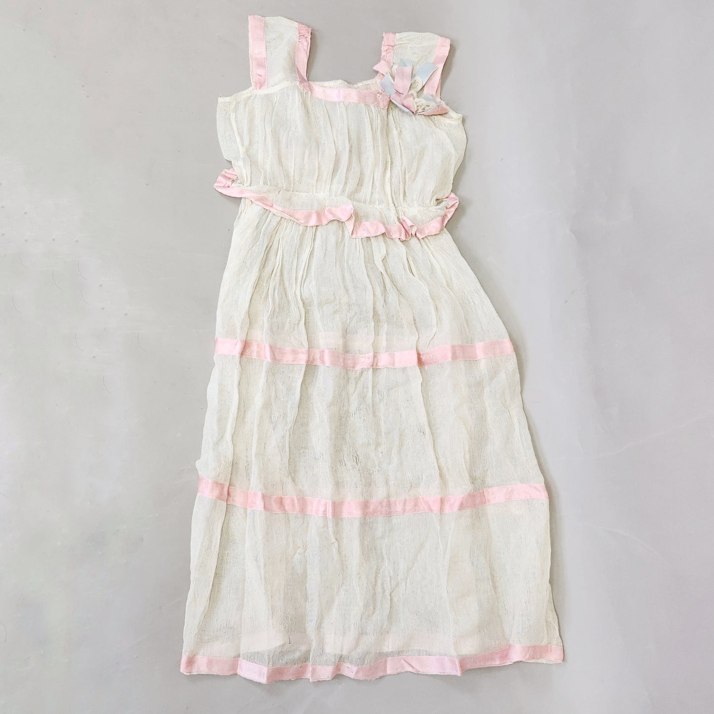 Vintage 20s Antique Budoir Ruffle Net Dress