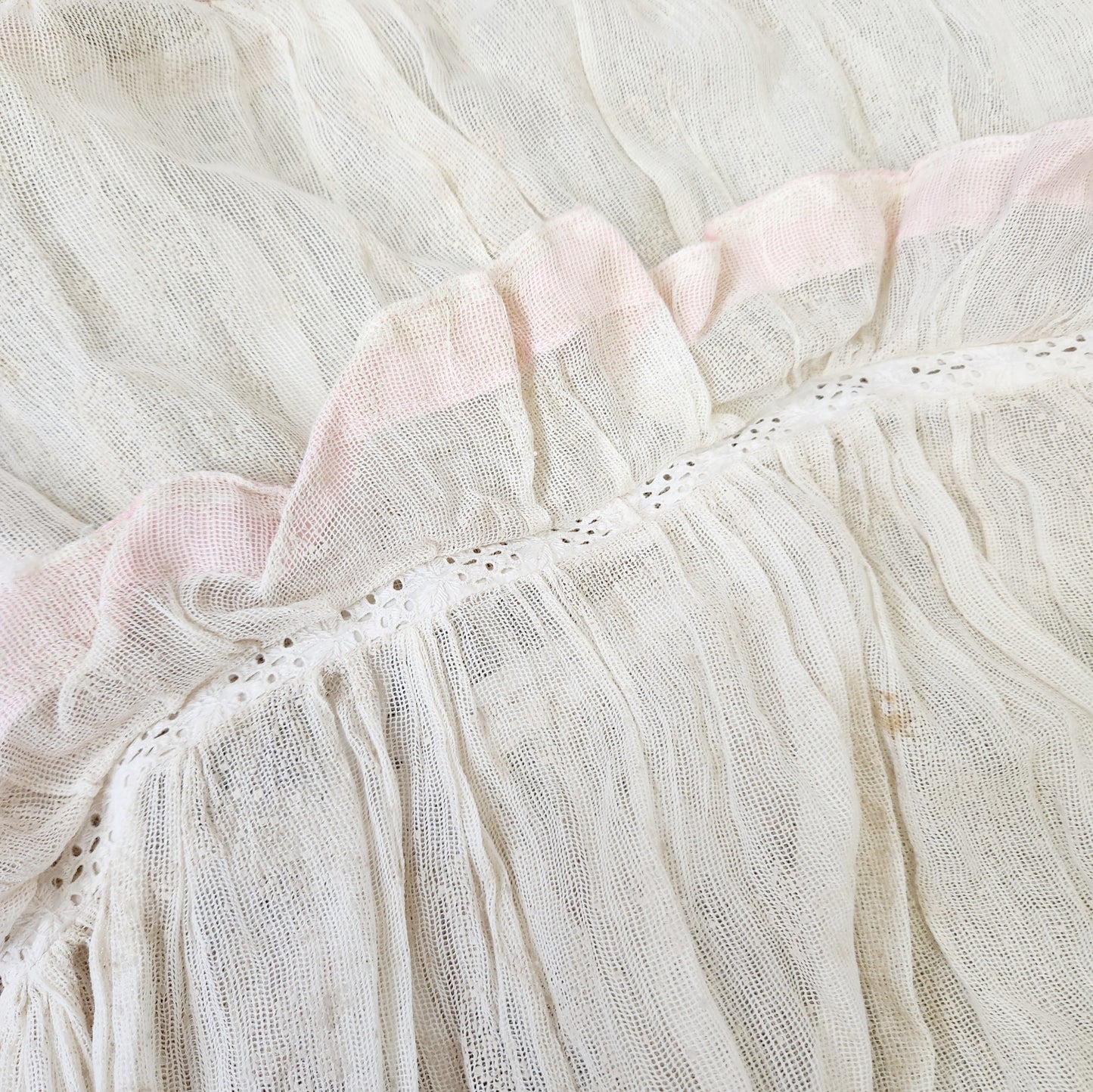 Vintage 20s Antique Budoir Ruffle Net Dress