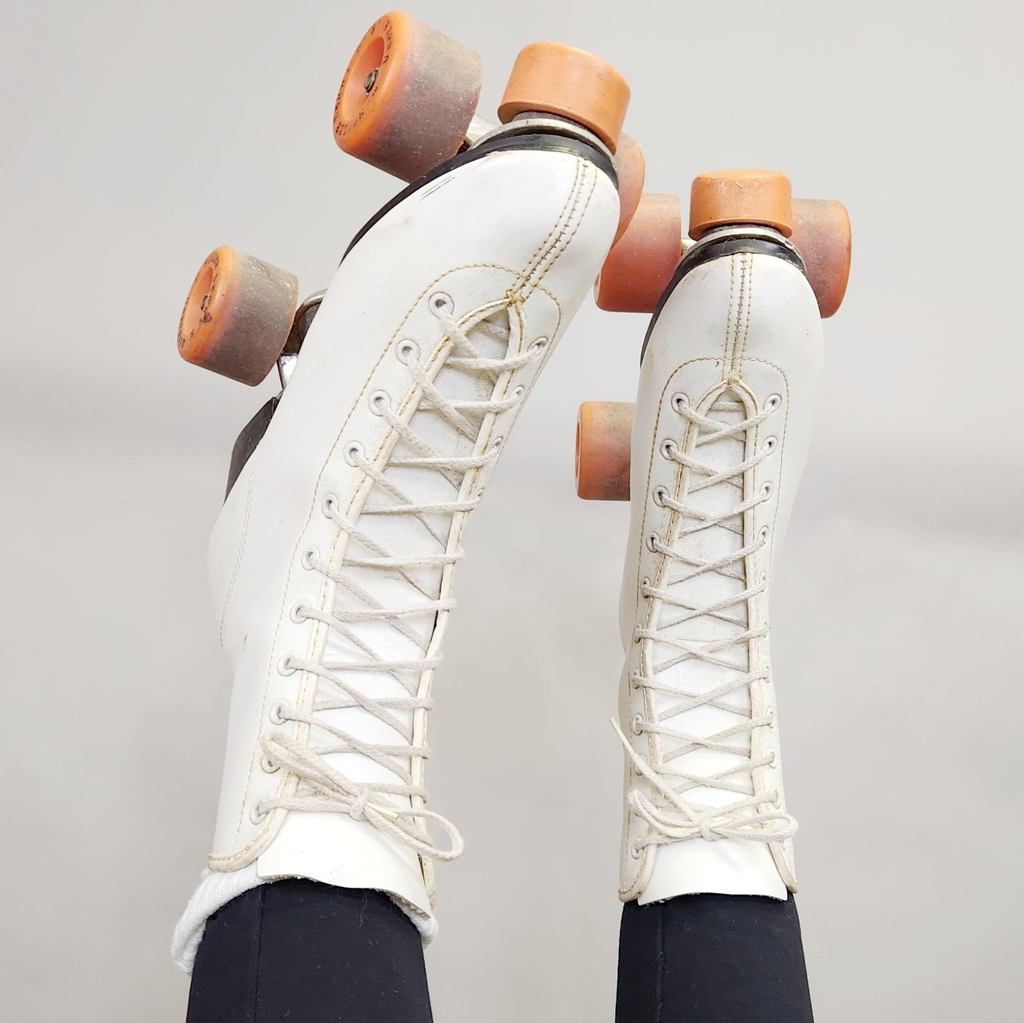 Vintage 80s Classic Quad Roller Skates with Derby Wheels