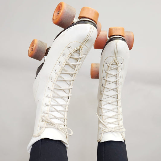 Vintage 80s Classic Quad Roller Skates with Derby Wheels
