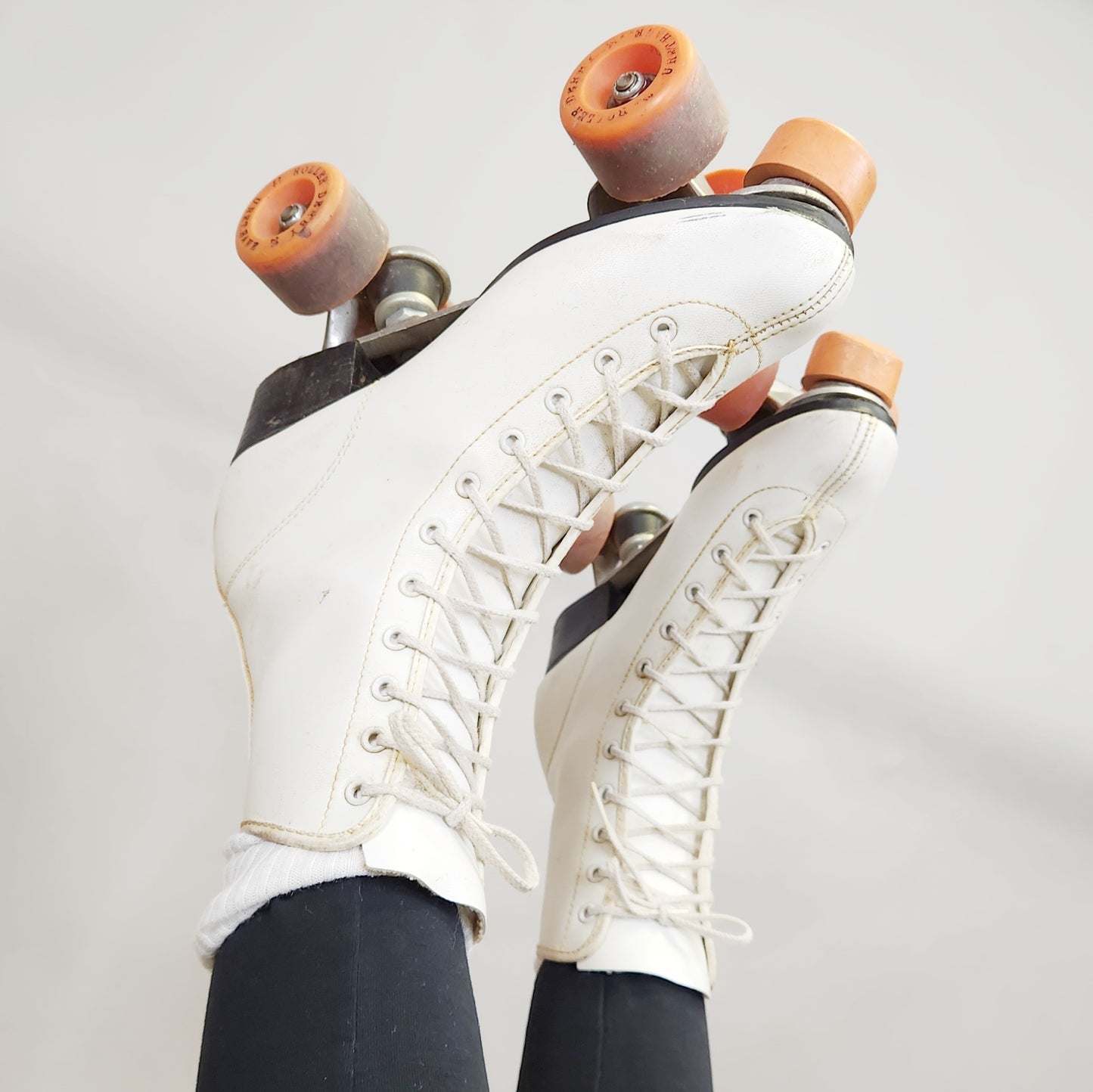 Vintage 80s Classic Quad Roller Skates with Derby Wheels