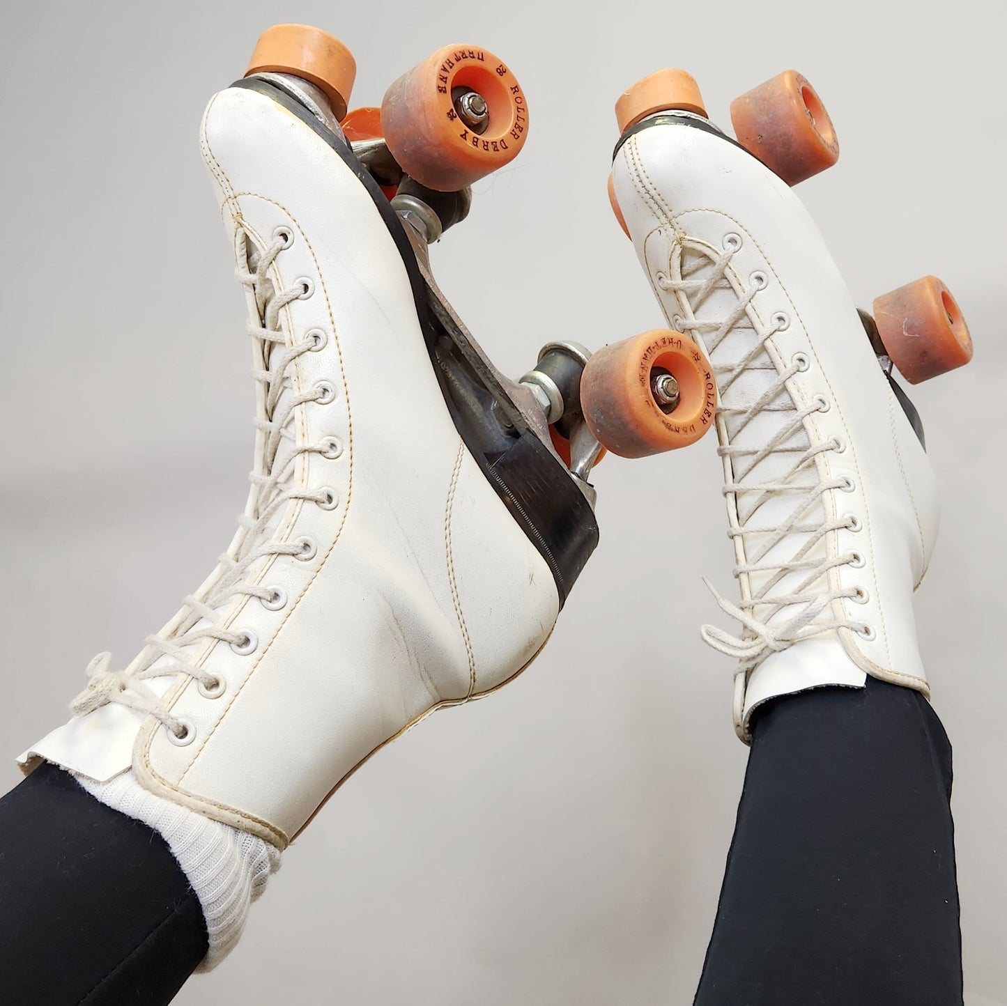 Vintage 80s Classic Quad Roller Skates with Derby Wheels