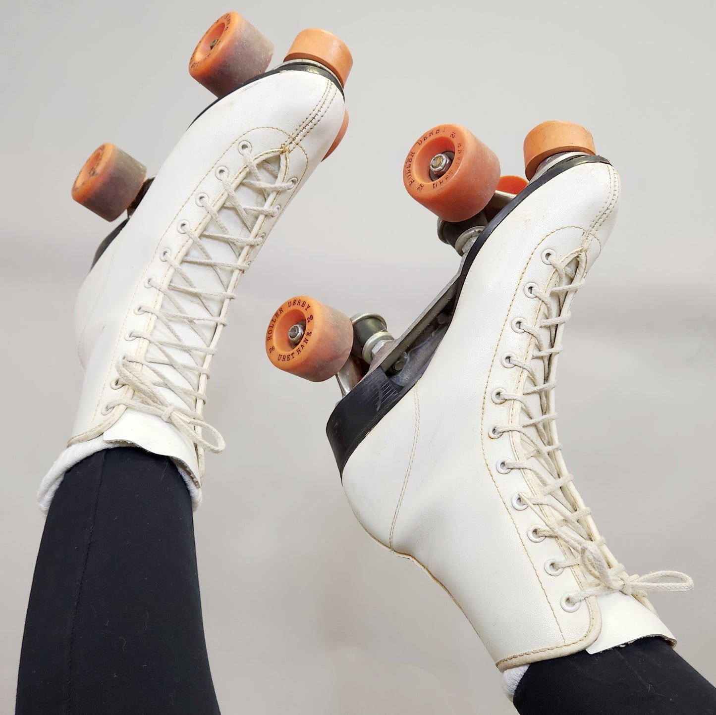Vintage 80s Classic Quad Roller Skates with Derby Wheels