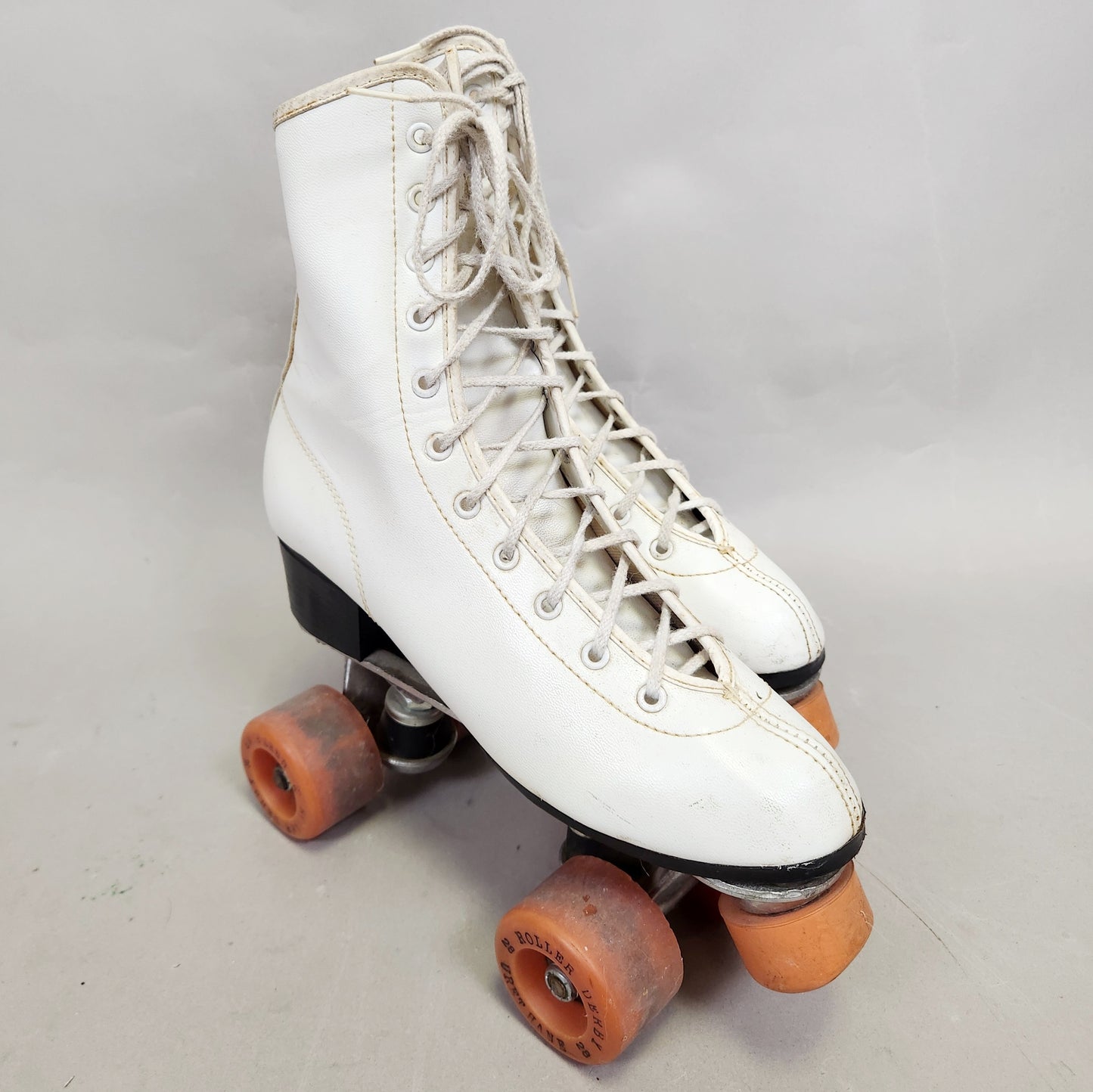 Vintage 80s Classic Quad Roller Skates with Derby Wheels