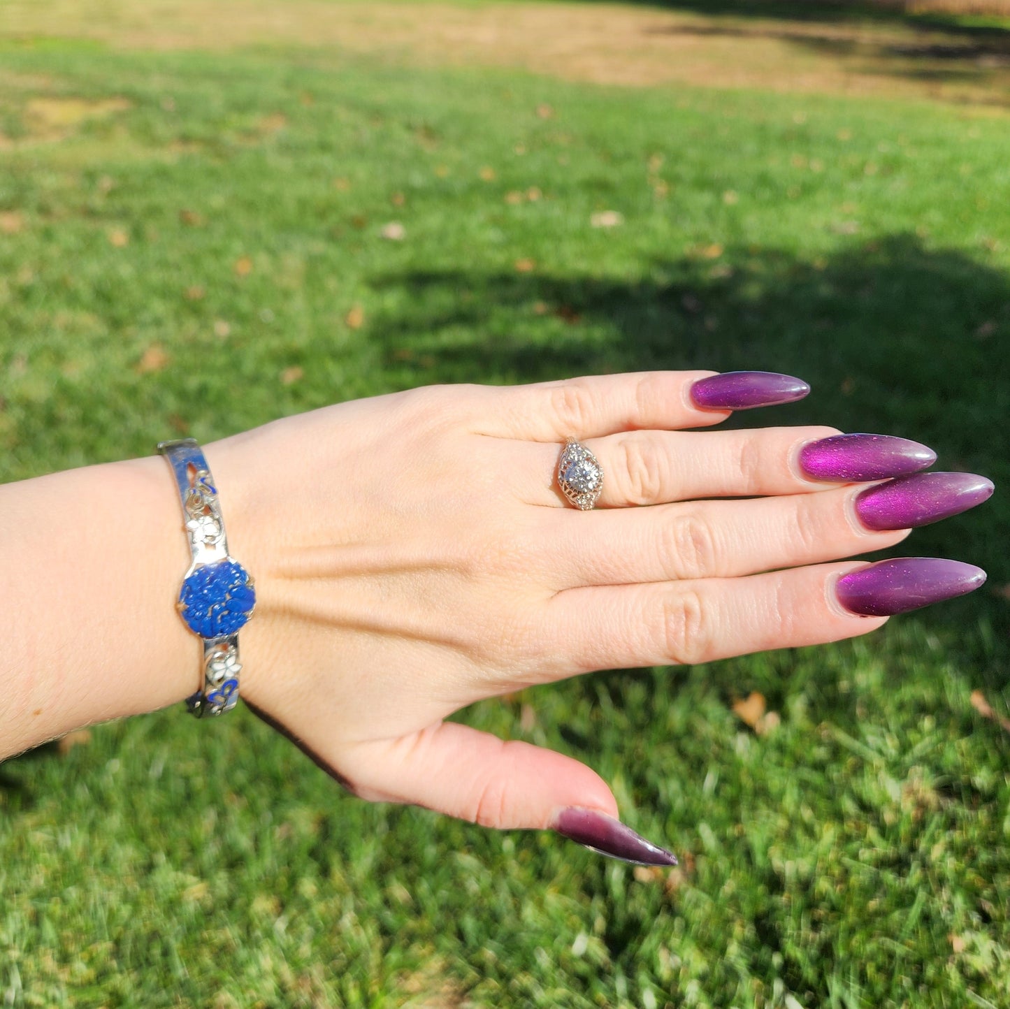 Vintage 40s Hinged Bangle Bracelet