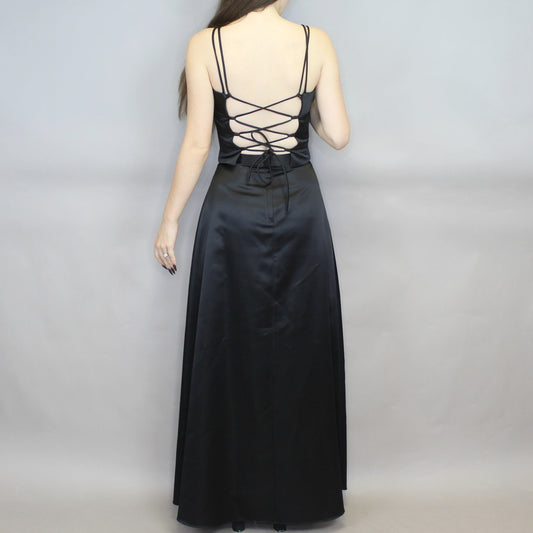 Vintage 90s Gothic 2 Piece Corset Prom Dress Set by Urban Girl Nites