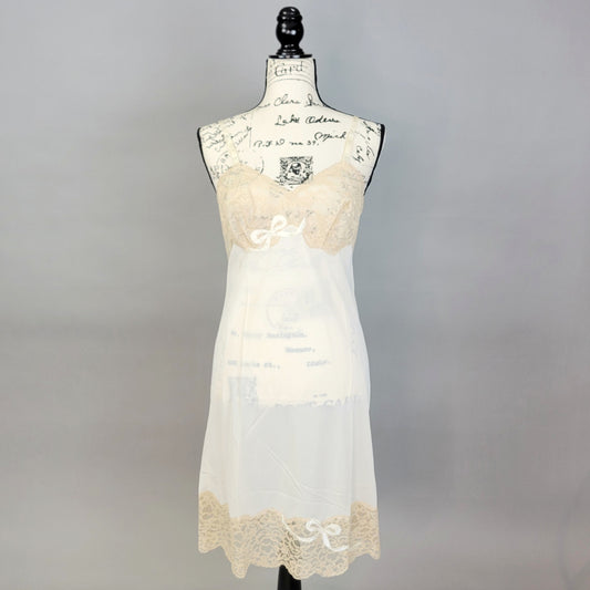 Vintage 60s Bow Detail Coquette Slip Dress by Vanity Fair