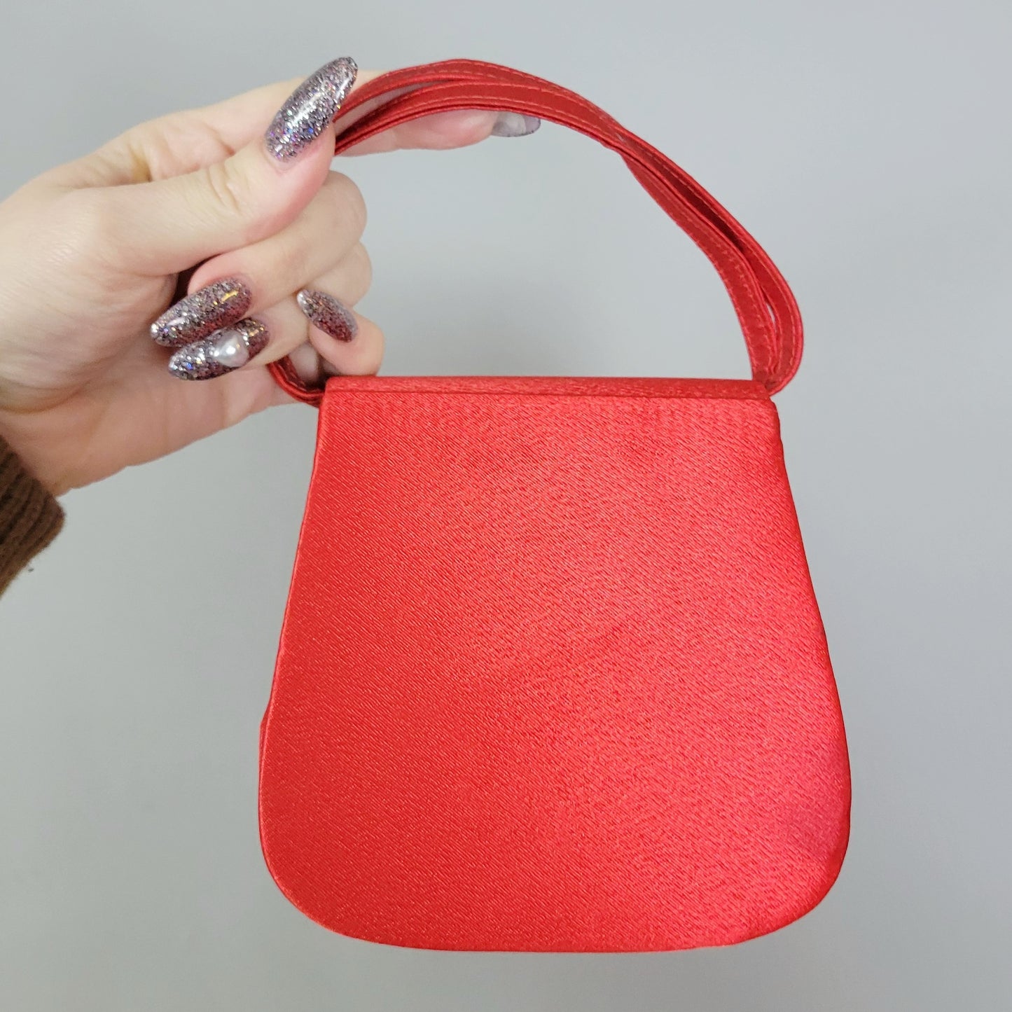 Vintage 90s Mini Bag Crossbody Formal Red purse by Stephanie