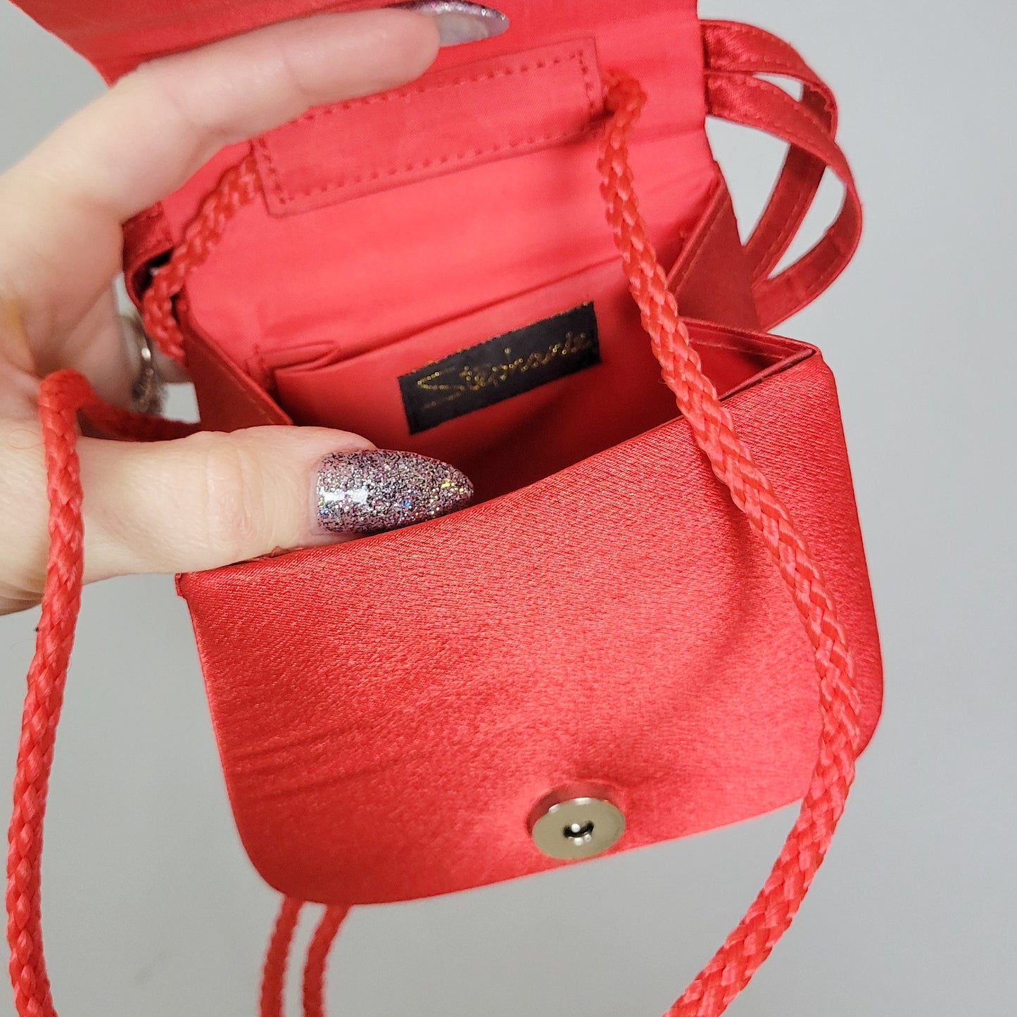 Vintage 90s Mini Bag Crossbody Formal Red purse by Stephanie