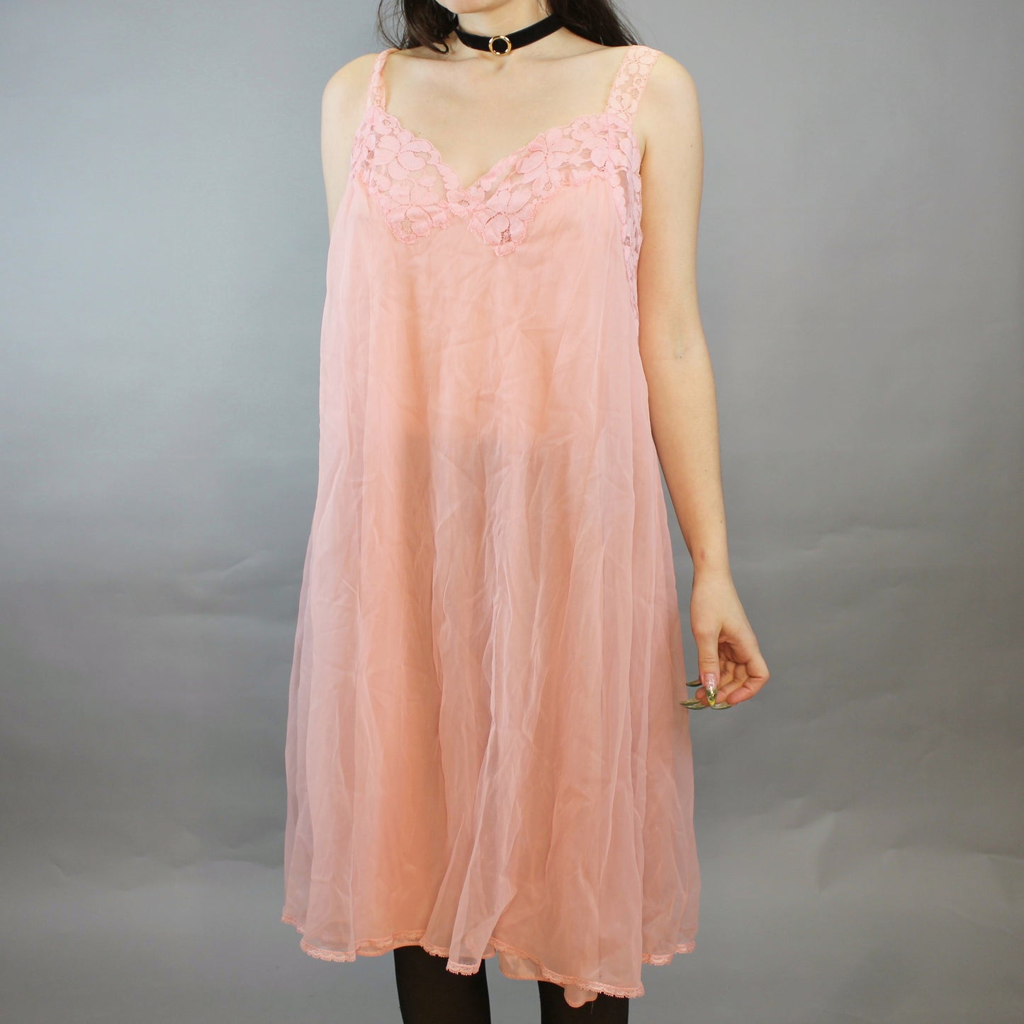 Vintage 60s Pink Nightgown Mini Dress by Sears