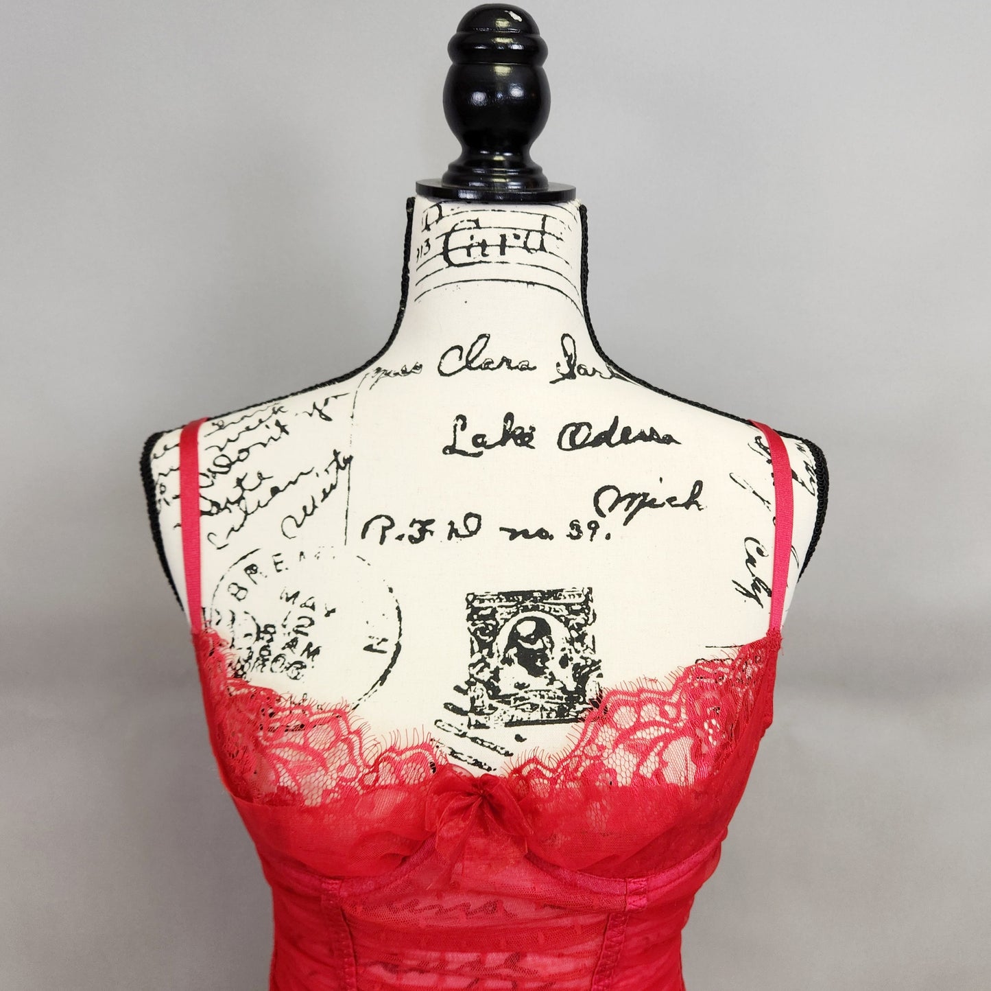 Red Ruched Micromesh Chemise Lingerie from Sexy Little Things by Victoria's Secret