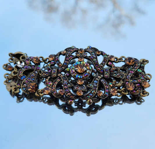Vintage 80s Victorian Revival Rhinestone Bracelet by VCLM
