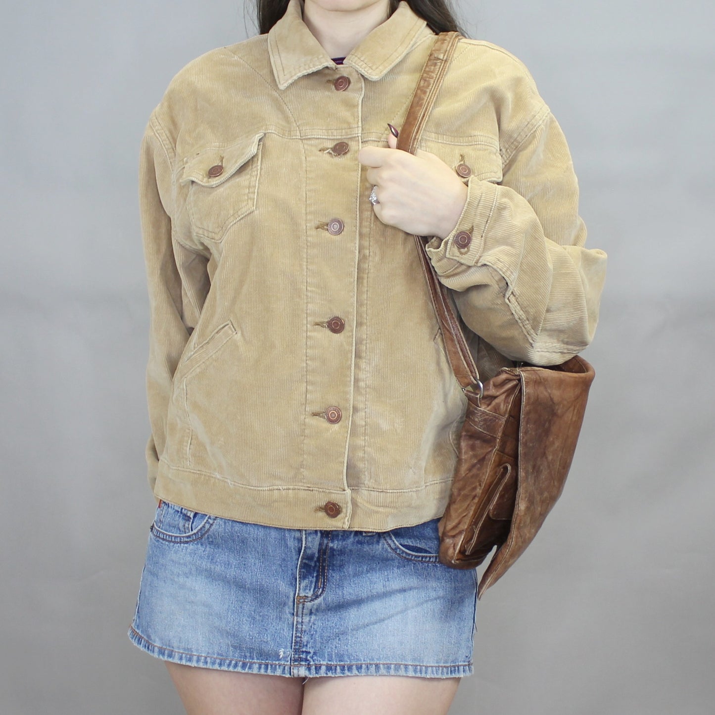 Vintage 80s Brown Leather Messenger Bag by East West