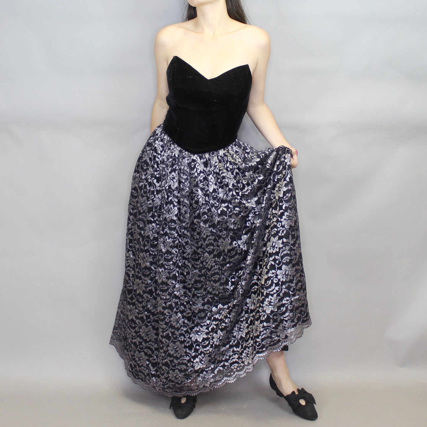 Vintage 80s Gothic Prom/Party Dress by Dennis Goldsmith
