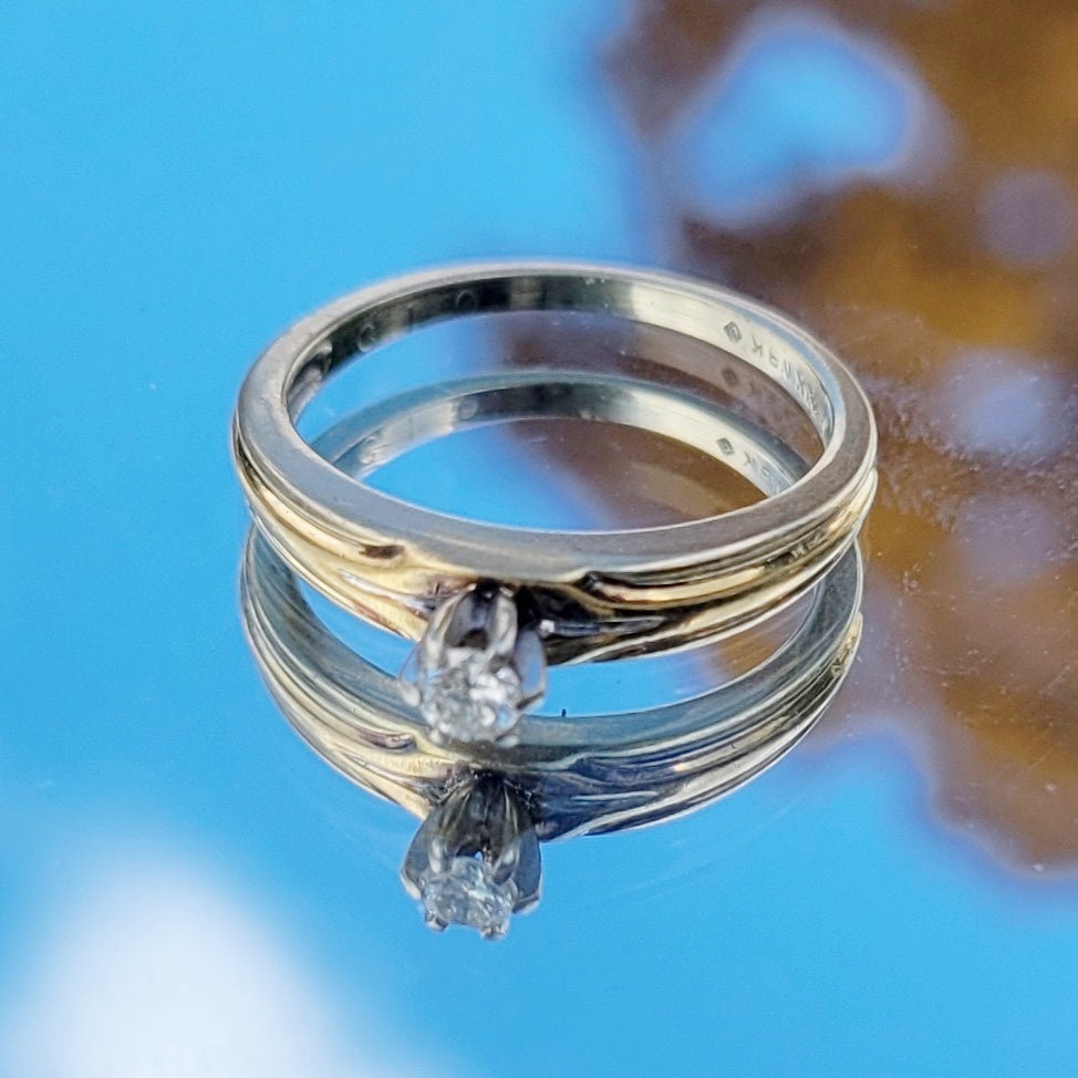 Vintage 40s 14k Gold Diamond Engagement Ring