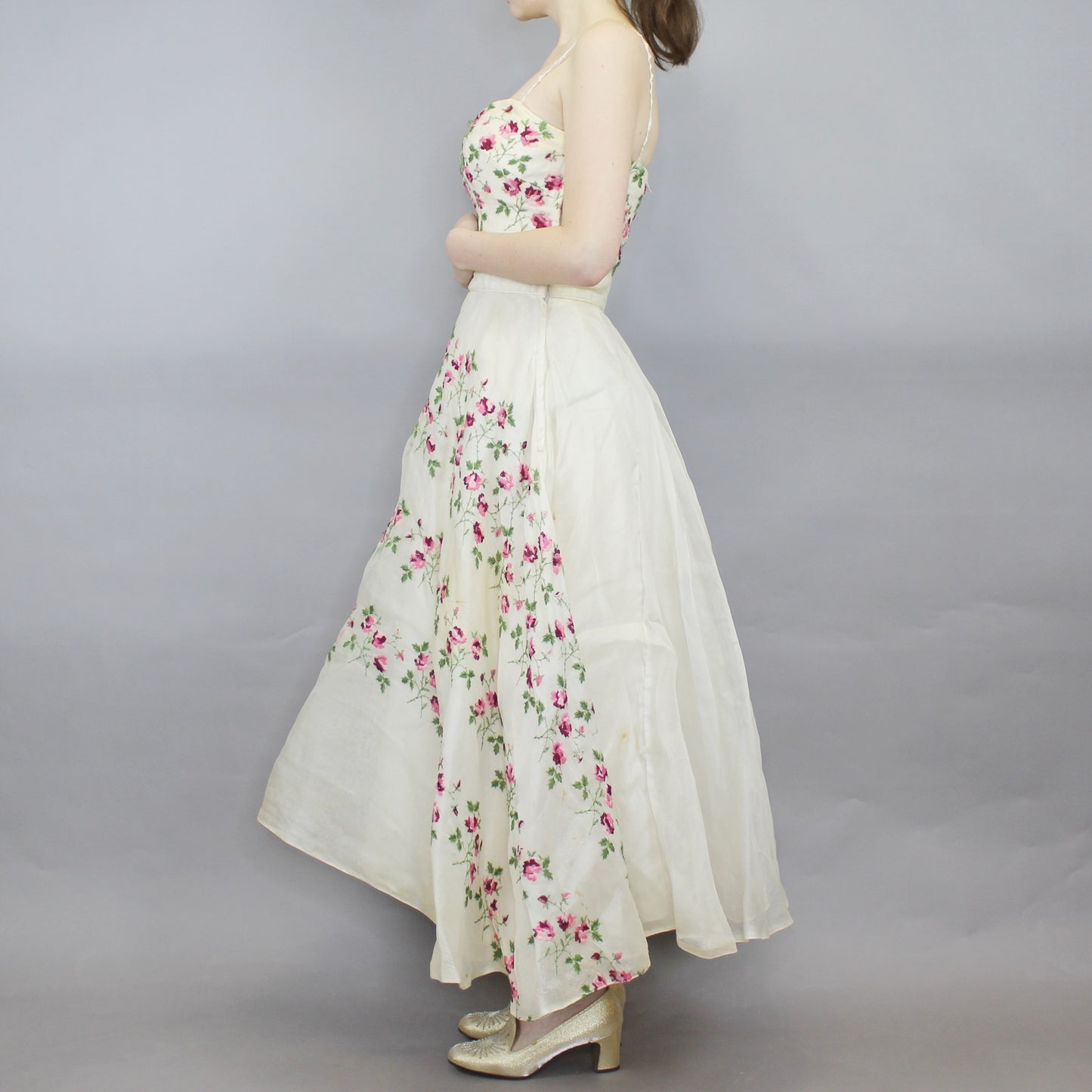 Vintage 50s Cupcake Poofy Prom Dress