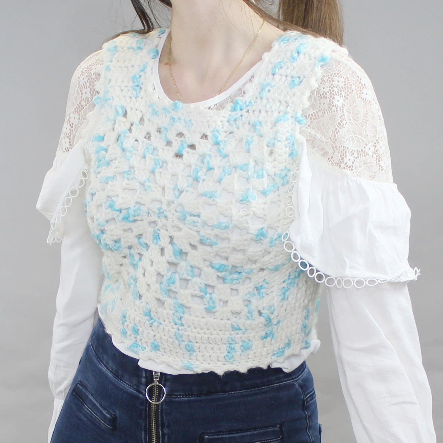 Crocheted Cropped Tank Top