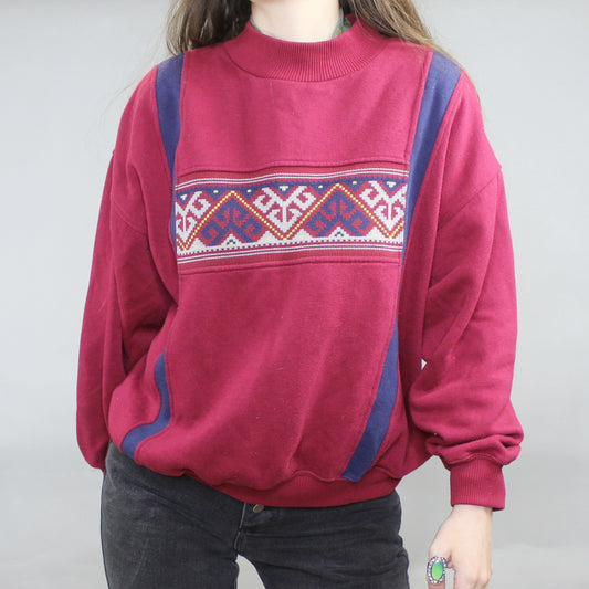 Vintage 80s Mock Neck Sweatshirt