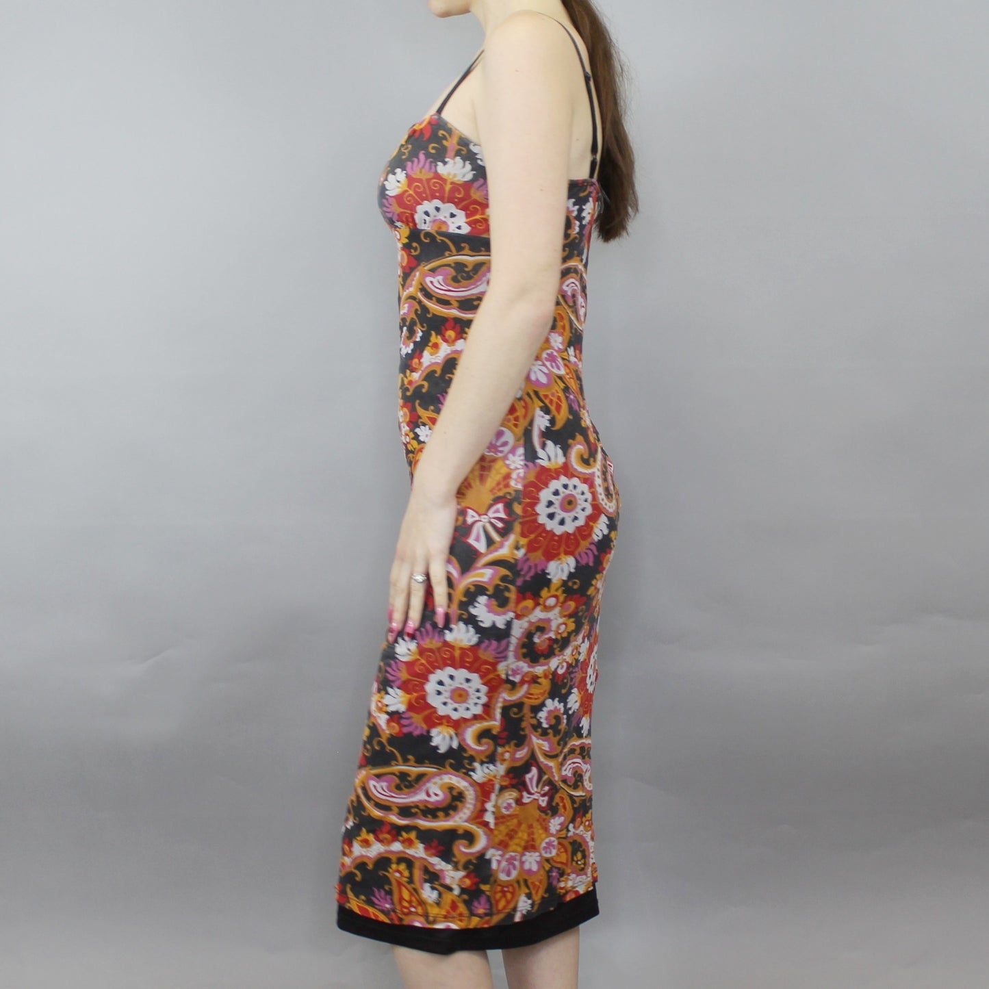 Vintage 90s Paisley Floral Bodycon Midi Dress by Necessary Objects from Ady Gluck-Frankel
