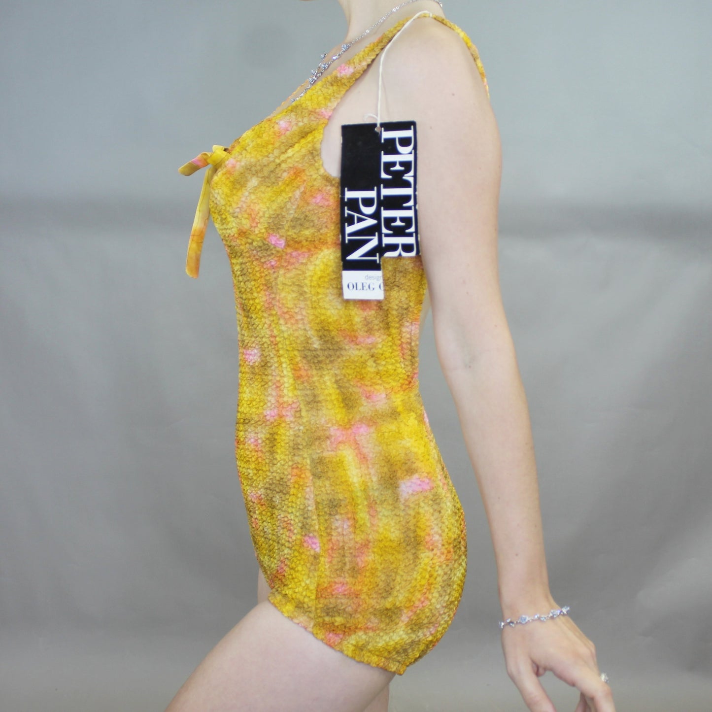Deadstock NWT Vintage 60s Shirred Swimsuit from Peter Pan by Oleg Cassini