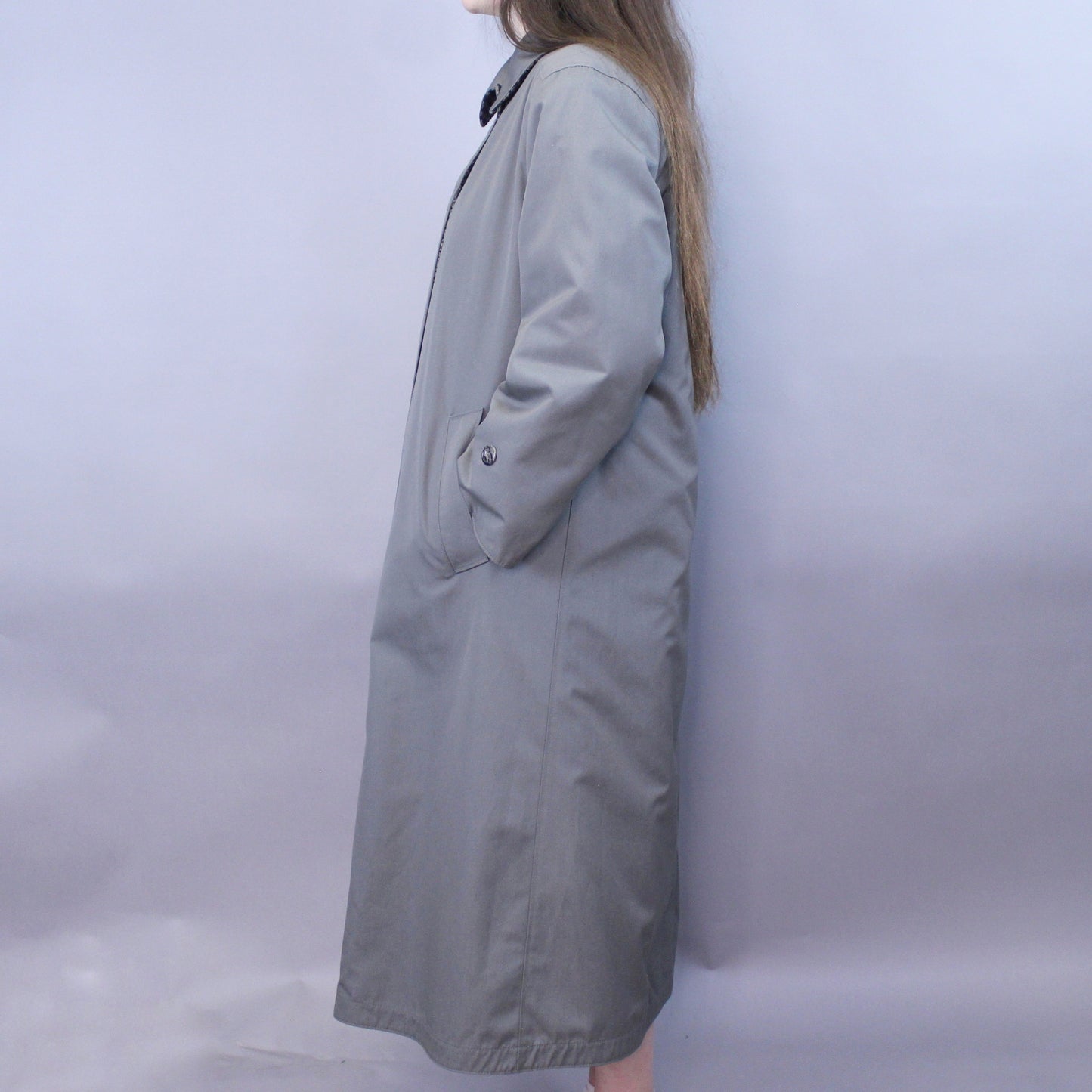 Vintage 80s Reversible Houndstooth Green Coat by London Fog