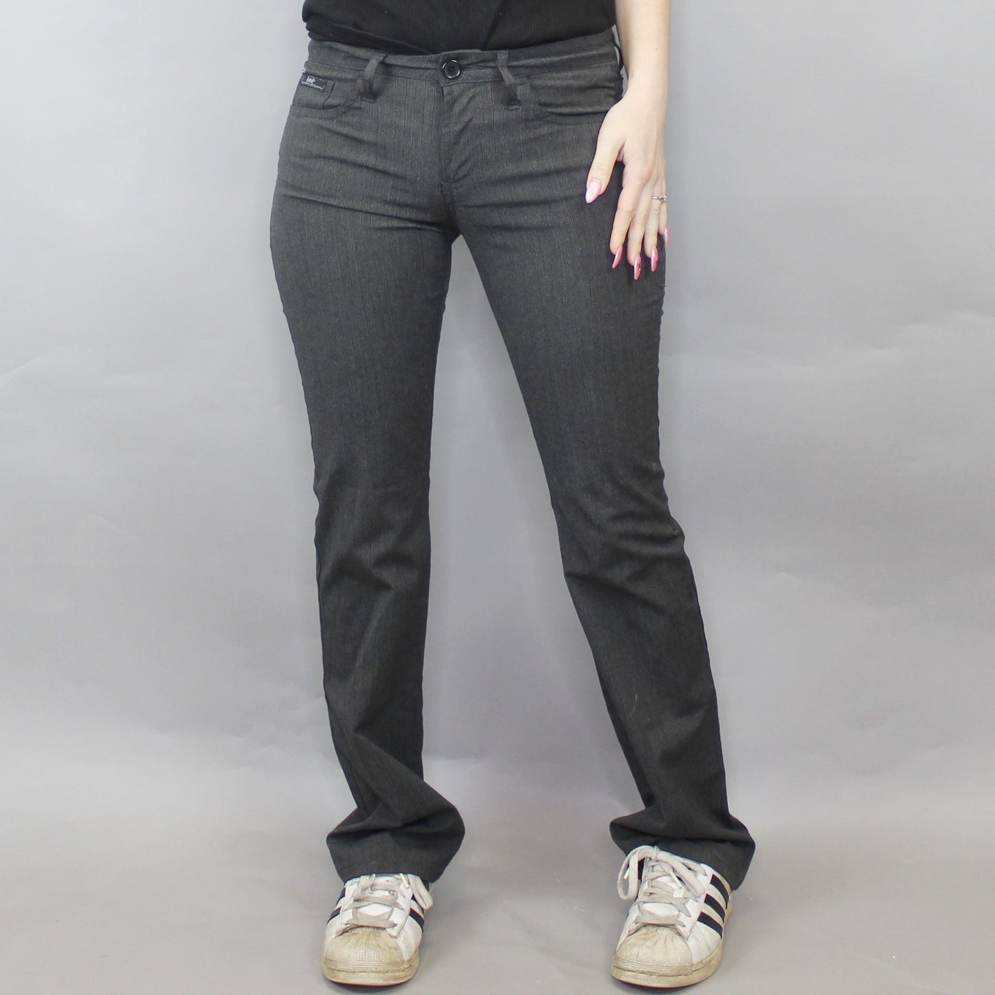 Vintage Y2k Pinstriped Bootcut Low-rise Pants by L.e.i.