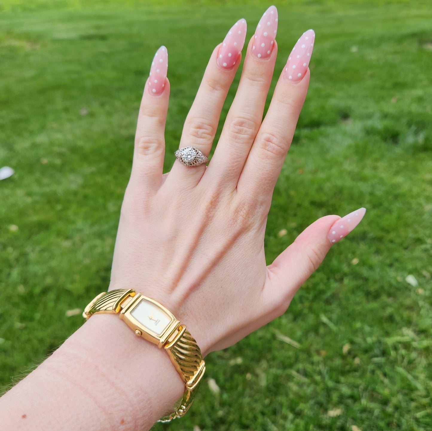Vintage 90s Gold Tone Pulsar Bracelet Watch