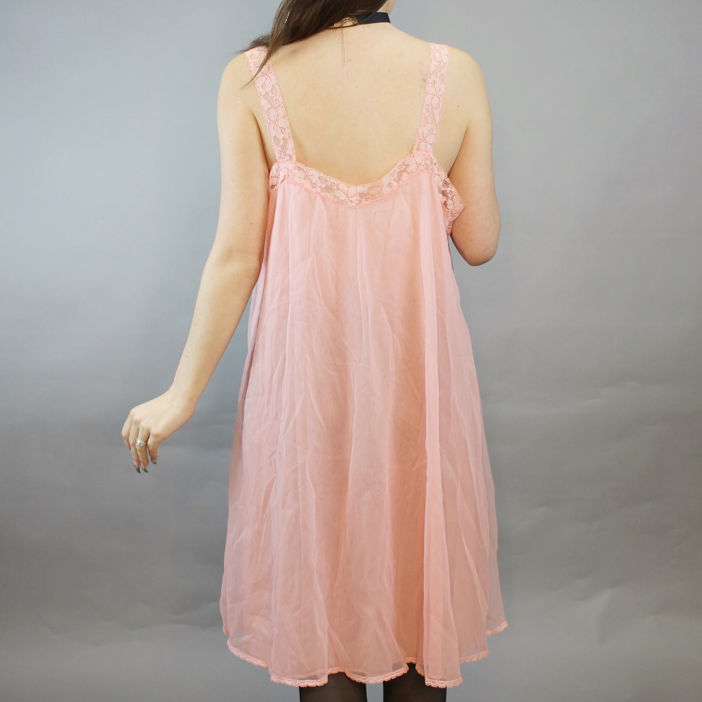 Vintage 60s Pink Nightgown Mini Dress by Sears