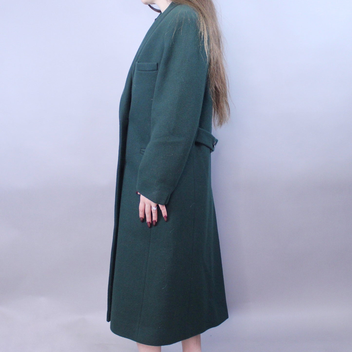 Vintage 80s Formal Green Overcoat