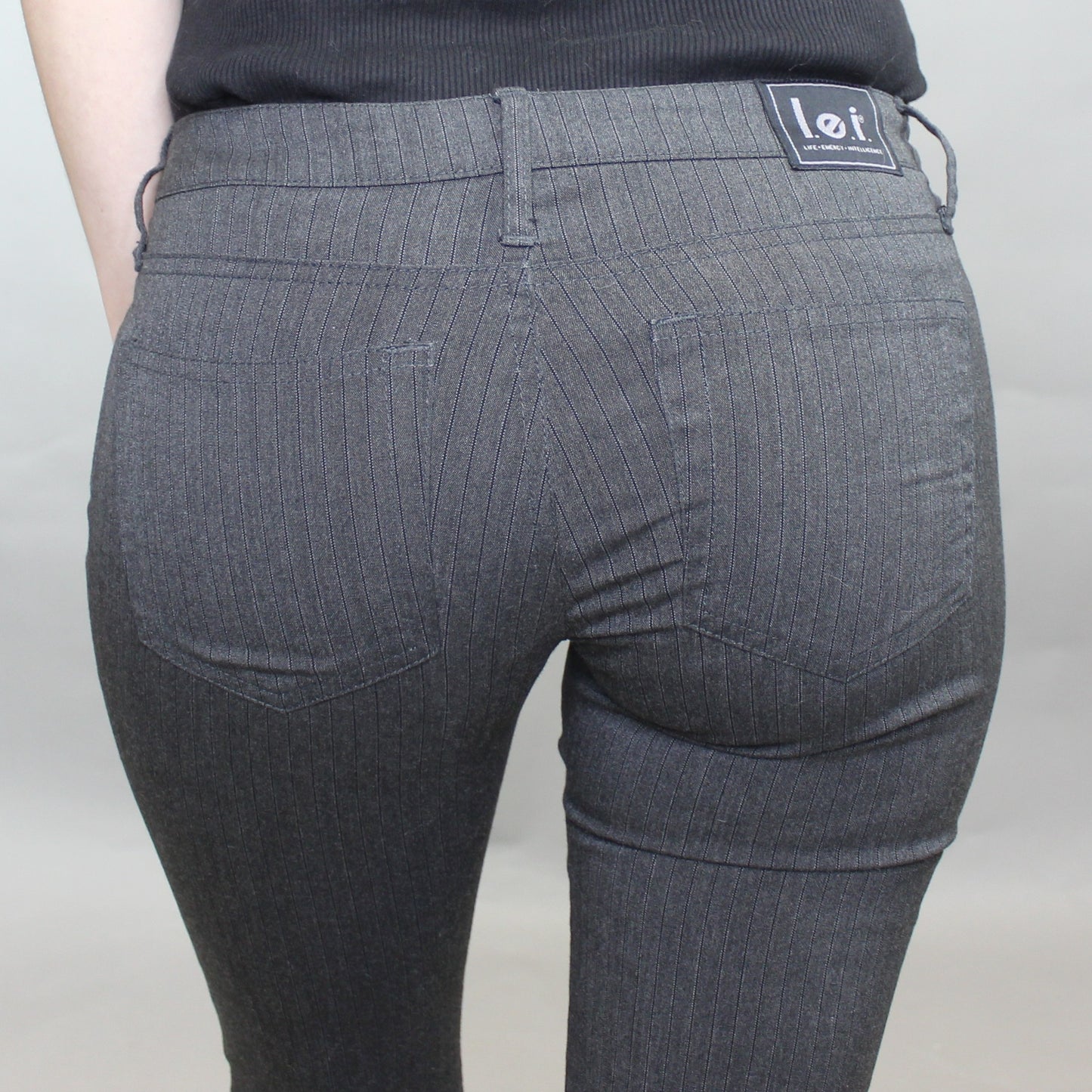 Vintage Y2k Pinstriped Bootcut Low-rise Pants by L.e.i.