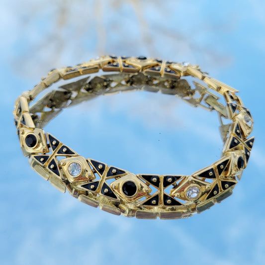 Vintage 80s Signed Joan Rivers Art Deco Bracelet