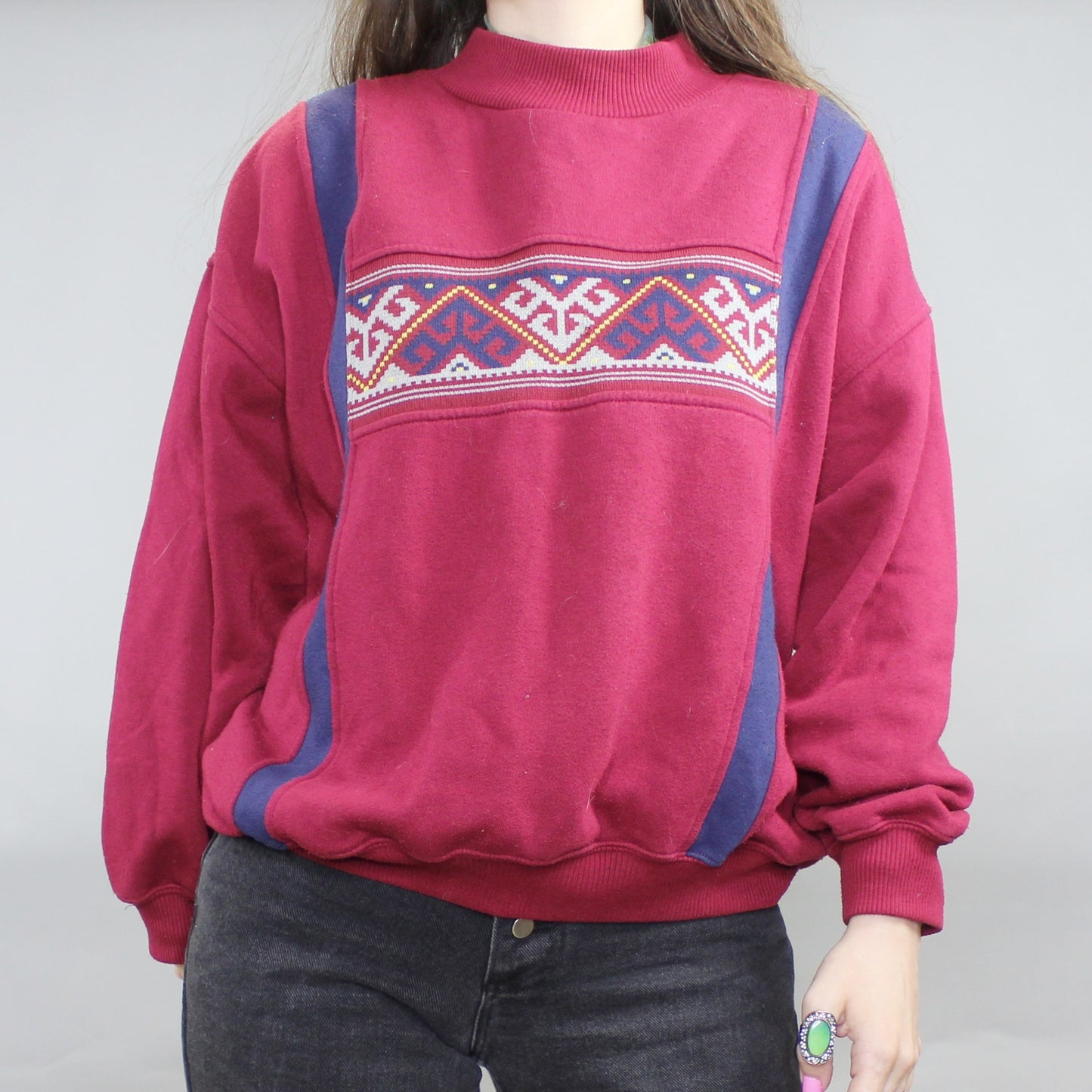 Vintage 80s Mock Neck Sweatshirt