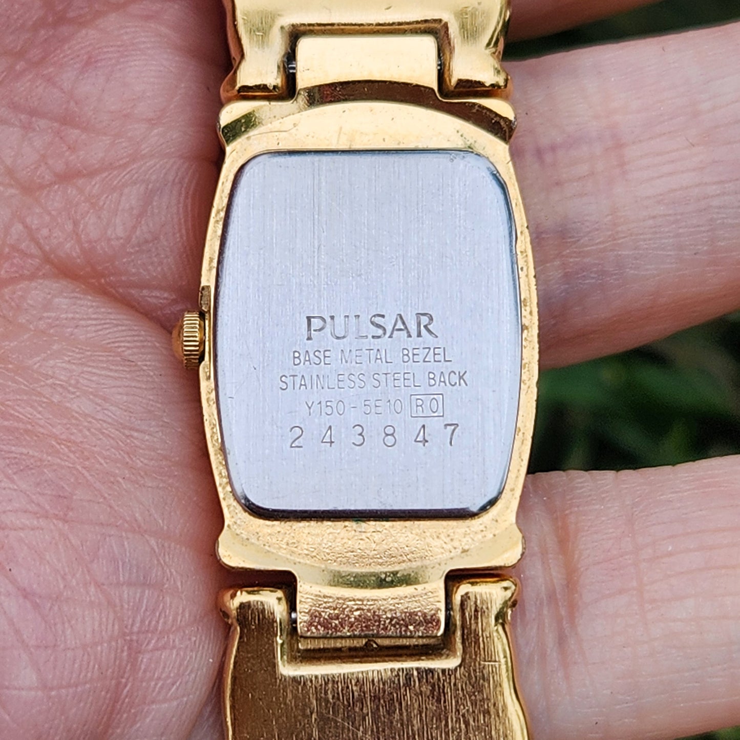 Vintage 90s Gold Tone Pulsar Bracelet Watch