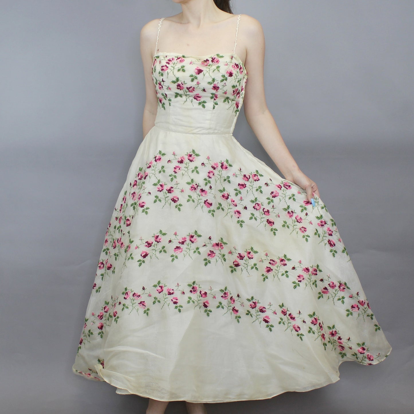 Vintage 50s Cupcake Poofy Prom Dress