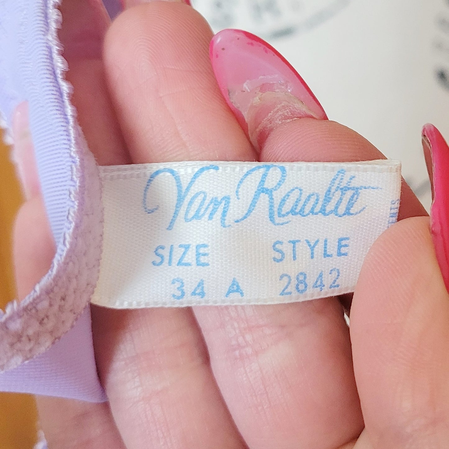 Deadstock NWT Vintage 70s Pastel Lavender Bra by Van Raalte for Gimbel's