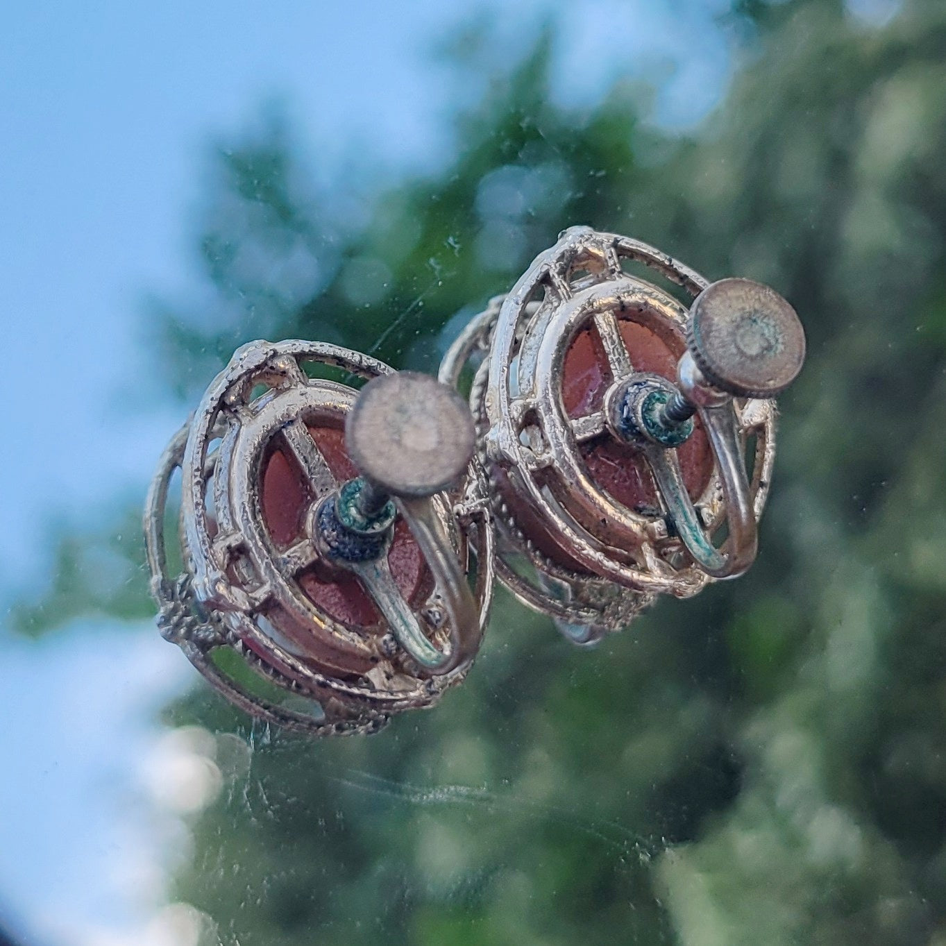 Vintage 60s Cameo Screw Back Earrings