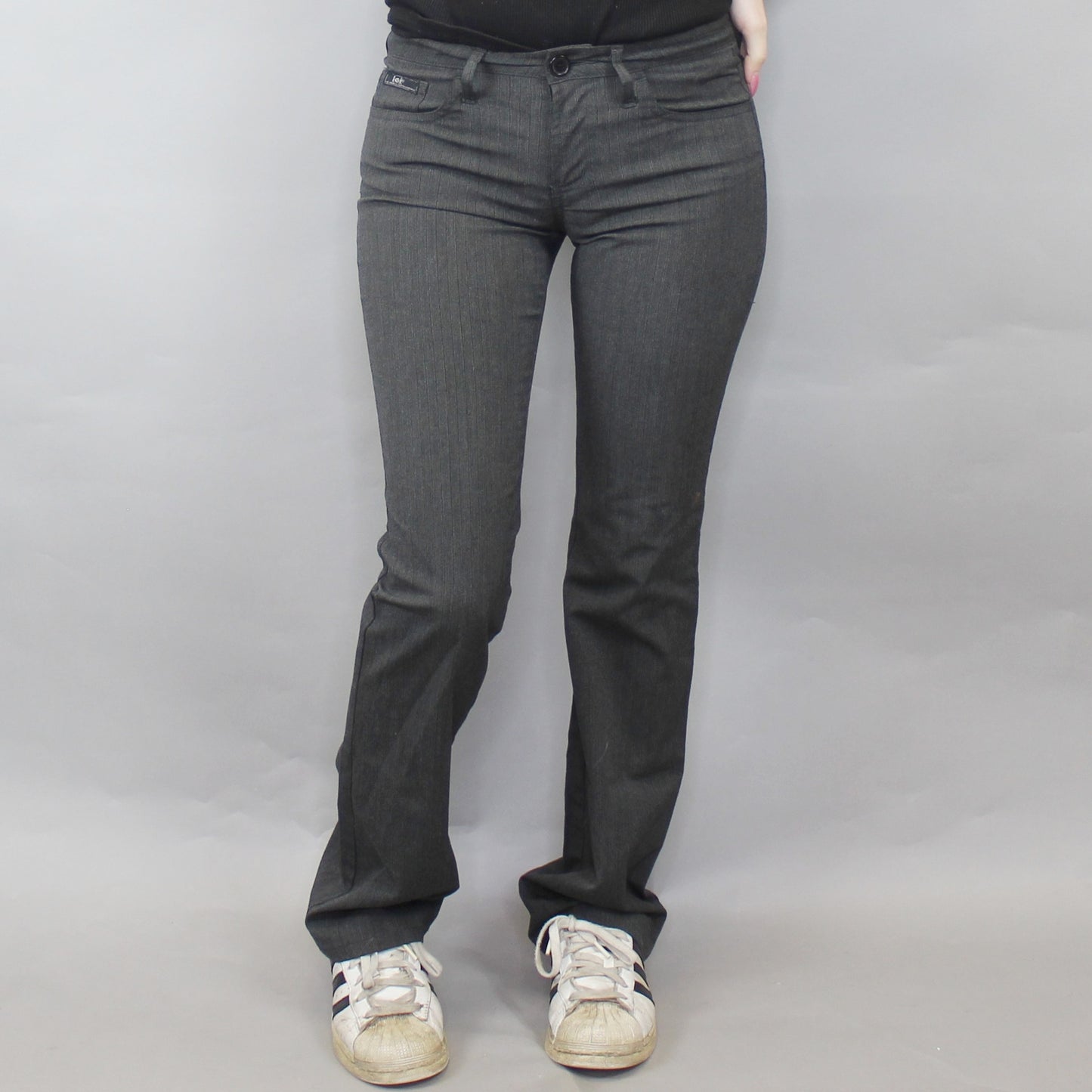 Vintage Y2k Pinstriped Bootcut Low-rise Pants by L.e.i.