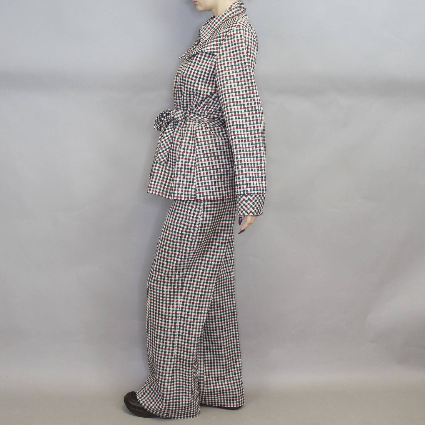 Vintage 70s Houndstooth Patterned Suit Set by Jane Colby