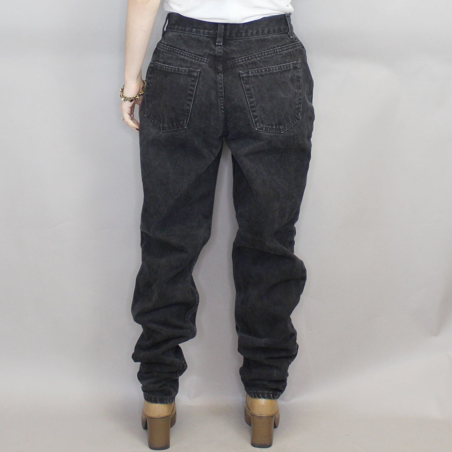 Vintage 90s Black Denim High Waisted Slim Fit Mom Jeans by Gap