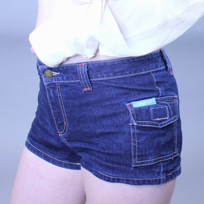 Vintage Y2k Low Rise Denim Cargo Micro Mini Shorts by TotheMax!