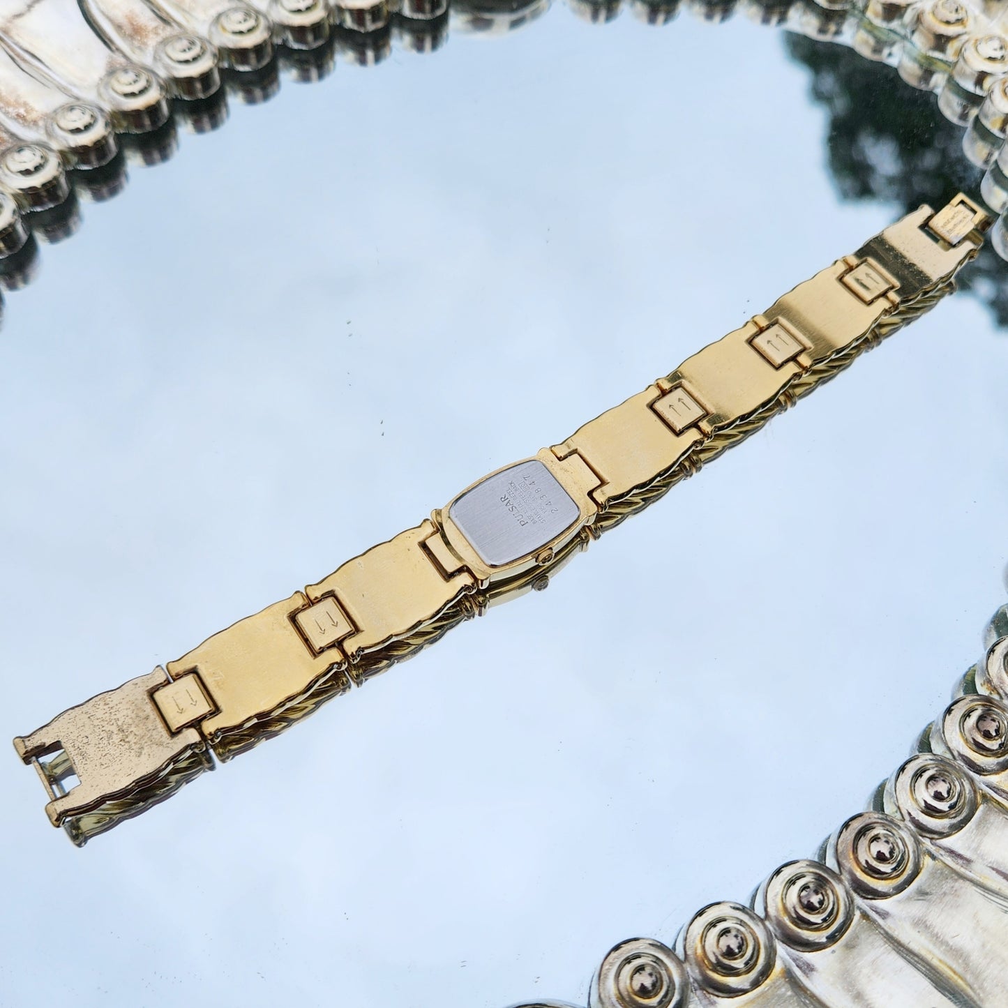 Vintage 90s Gold Tone Pulsar Bracelet Watch