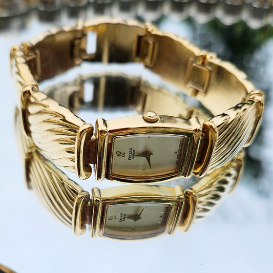Vintage 90s Gold Tone Pulsar Bracelet Watch