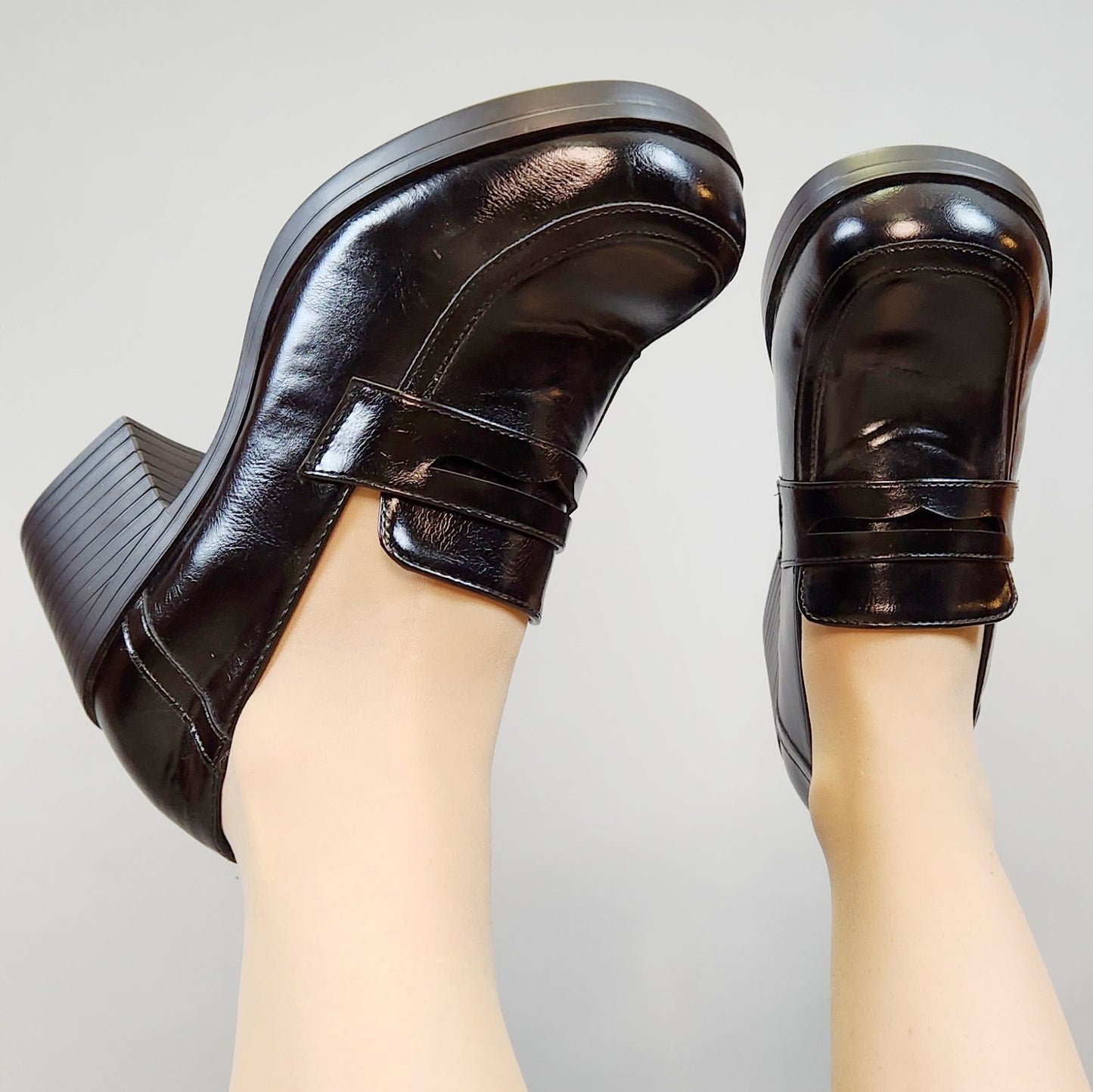 Vintage Y2k Heeled Chunky Heeled Loafers by Give Show