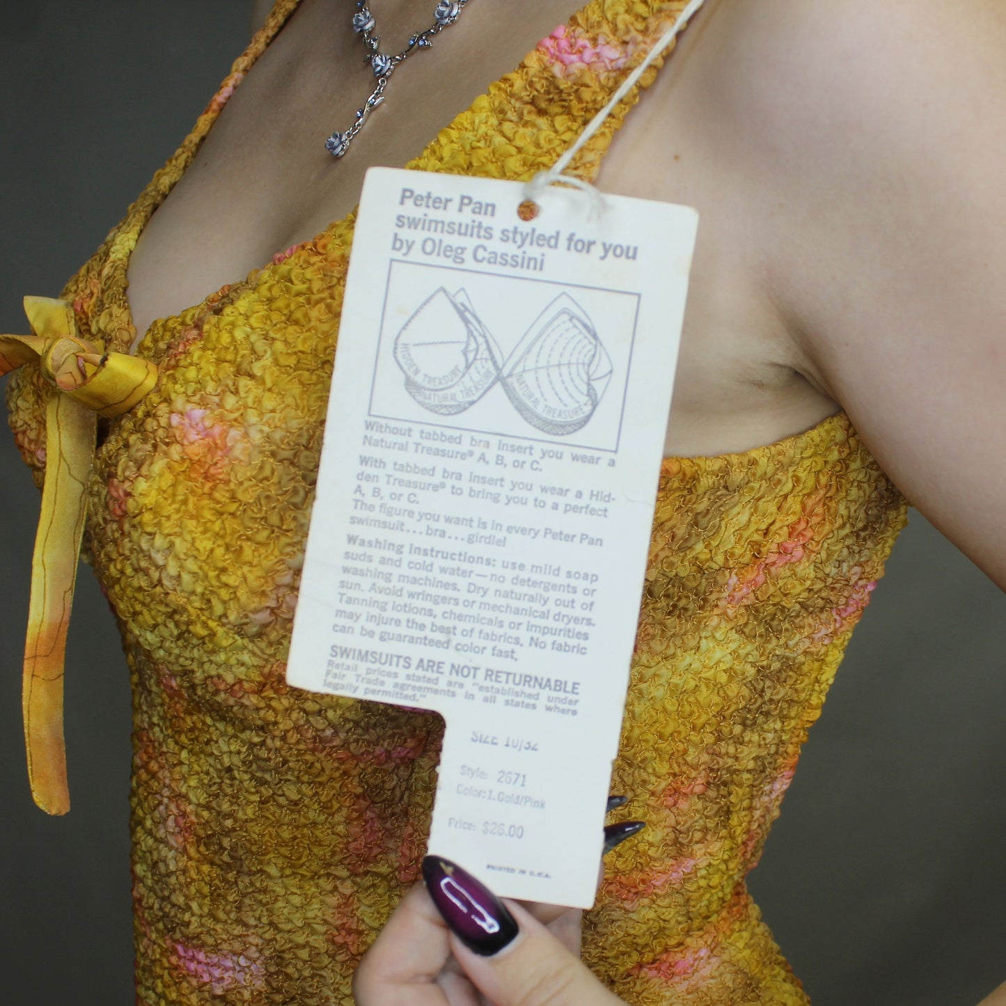 Deadstock NWT Vintage 60s Shirred Swimsuit from Peter Pan by Oleg Cassini